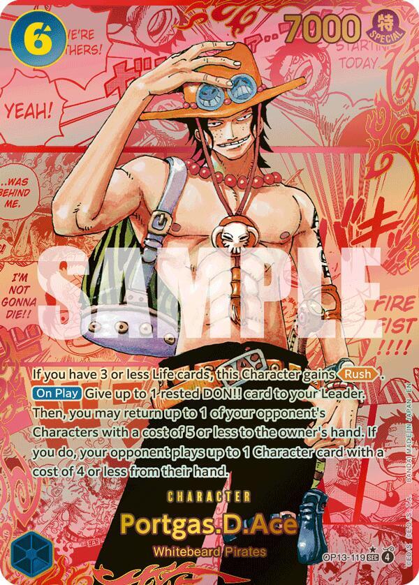 Portgas.D.Ace (119) (3rd Anniversary)  (Carrying On His Will · #OP13-119 · SEC) card