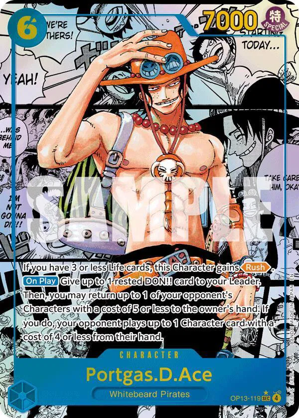 Portgas.D.Ace (119) (Super Alternate Art)  Carrying On His Will #OP13-119 card