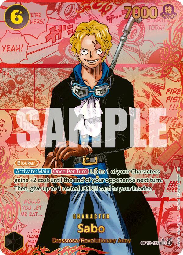 Sabo (120) (3rd Anniversary)  (Carrying On His Will · #OP13-120 · SEC) card