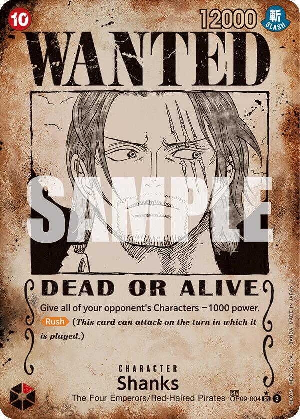 Shanks (004) (Wanted Poster)  Emperors in the New World #OP09-004 card