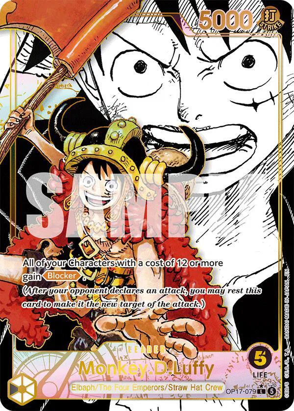 Monkey.D.Luffy (079) (Super Leader Alternate Art)  The World's Strongest Warriors #OP17-079 card