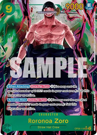 Roronoa Zoro (Alternate Art)  Wings of the Captain #OP06-118 card