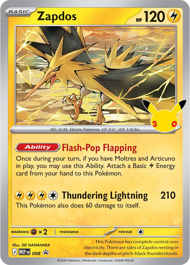 Zapdos - 098 (30th Celebration) 