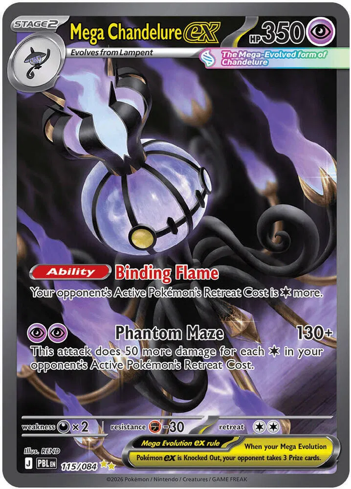 Mega Chandelure ex - 115/084  Pitch Black #115/084 card