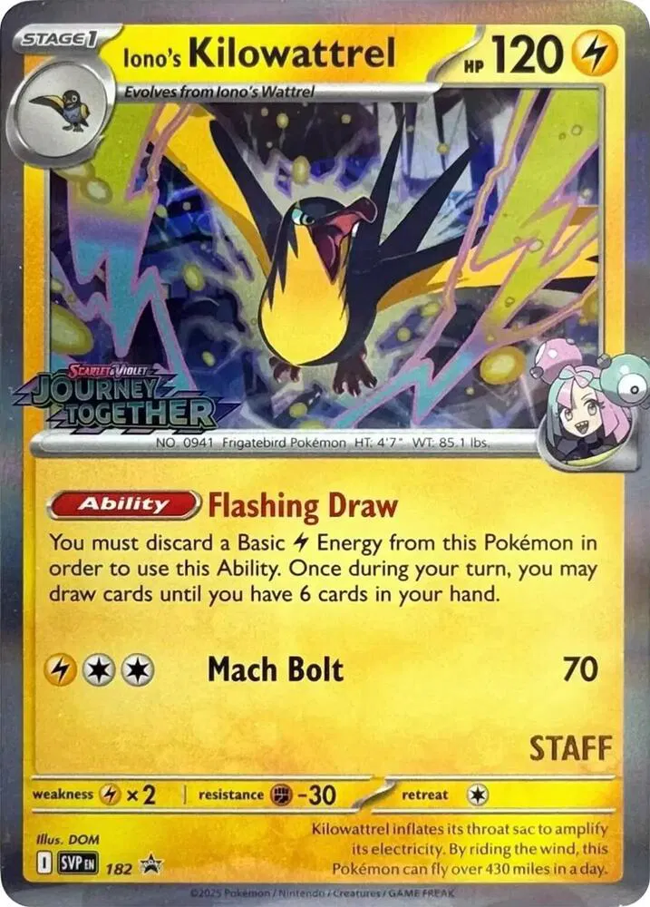 Iono's Kilowattrel (Prerelease) [Staff] 