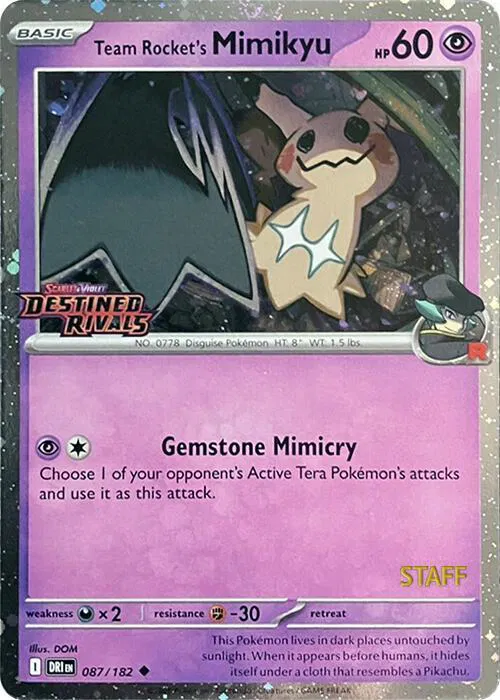 Team Rocket's Mimikyu (Prerelease Staff) 