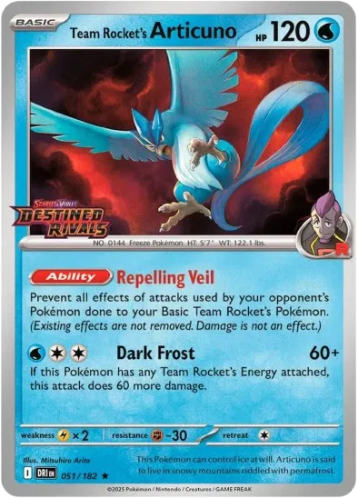 Team Rocket's Articuno (Destined Rivals Stamp) 