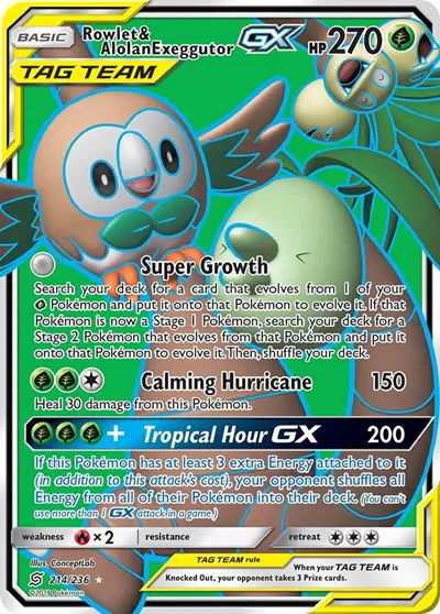 Rowlet & Alolan Exeggutor GX (Full Art) 