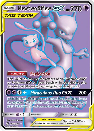 Mewtwo & Mew GX (Full Art) 