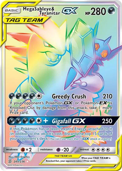 Mega Sableye & Tyranitar GX (Secret) 