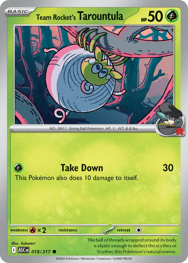 Team Rocket's Tarountula (Energy Symbol Pattern) 