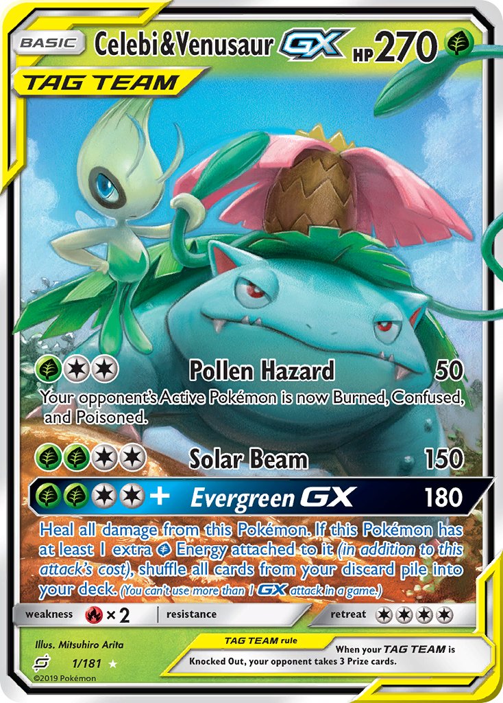 Celebi & Venusaur GX from Team Up